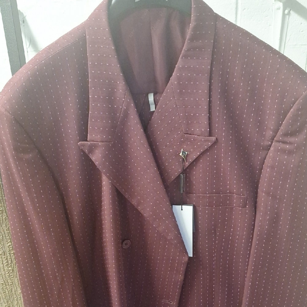 Sophisticated Brown Pinstripe Men's Blazer